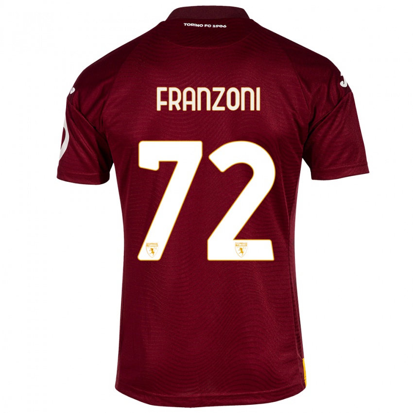 Heren Nicolò Franzoni #72 Donkerrood Thuisshirt Thuistenue 2023/24 T-Shirt