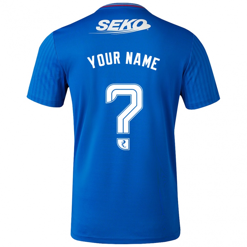 Heren Uw Naam #0 Blauw Thuisshirt Thuistenue 2023/24 T-Shirt