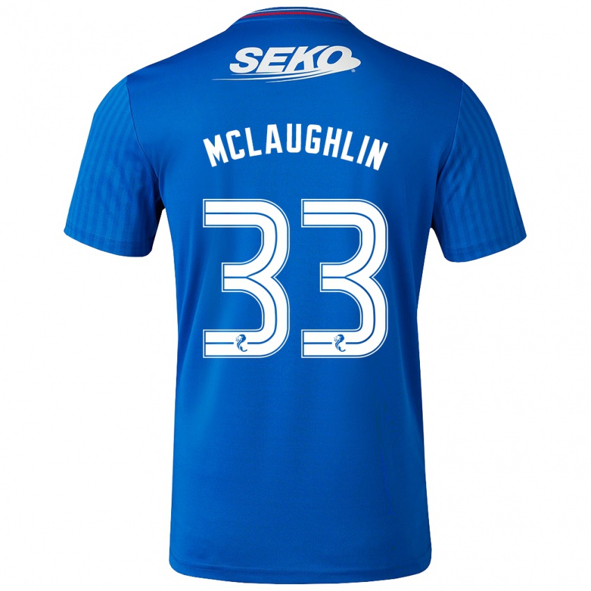 Heren Jon Mclaughlin #33 Blauw Thuisshirt Thuistenue 2023/24 T-Shirt
