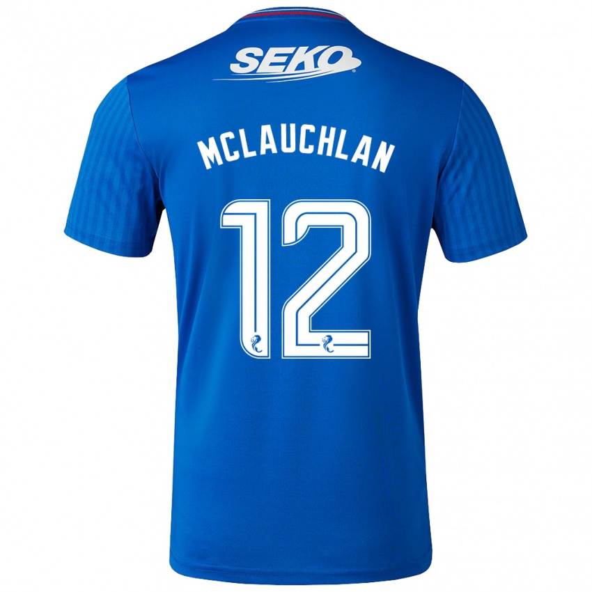 Heren Rachel Mclauchlan #12 Blauw Thuisshirt Thuistenue 2023/24 T-Shirt