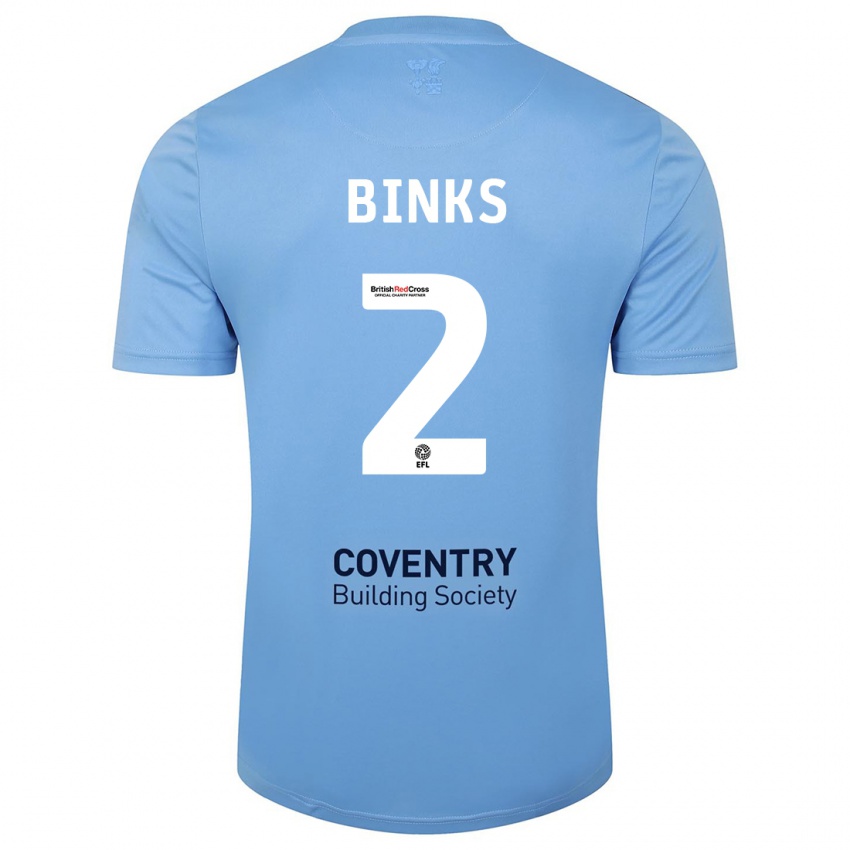 Heren Luis Binks #2 Hemelsblauw Thuisshirt Thuistenue 2023/24 T-Shirt
