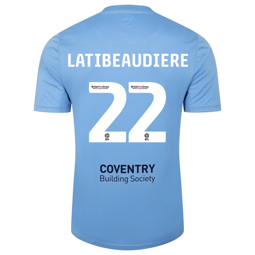 Heren Joel Latibeaudiere #22 Hemelsblauw Thuisshirt Thuistenue 2023/24 T-Shirt