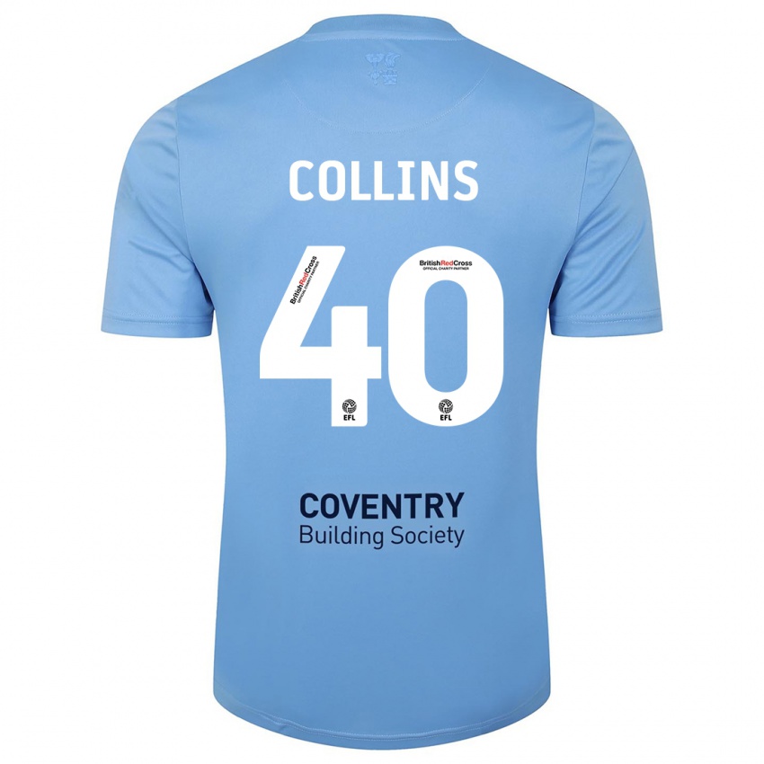 Heren Brad Collins #40 Hemelsblauw Thuisshirt Thuistenue 2023/24 T-Shirt