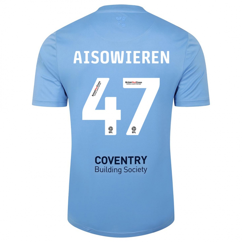 Heren Evan Eghosa Aisowieren #47 Hemelsblauw Thuisshirt Thuistenue 2023/24 T-Shirt