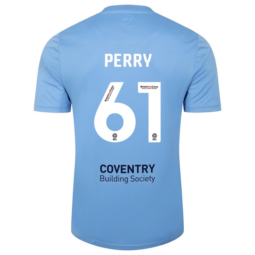 Heren Callum Perry #61 Hemelsblauw Thuisshirt Thuistenue 2023/24 T-Shirt