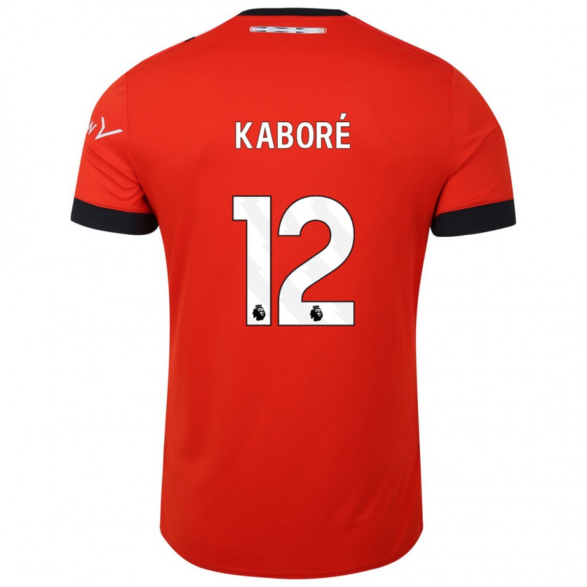 Heren Issa Kabore #12 Rood Thuisshirt Thuistenue 2023/24 T-Shirt