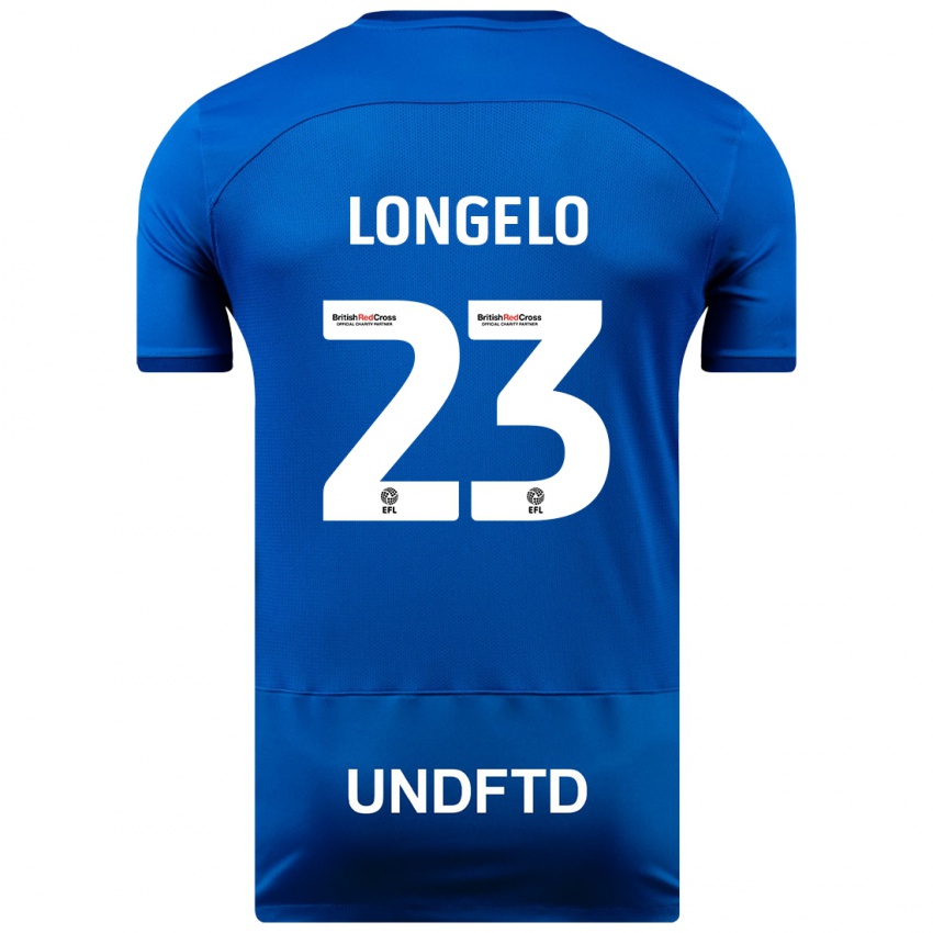 Heren Emmanuel Longelo #23 Blauw Thuisshirt Thuistenue 2023/24 T-Shirt