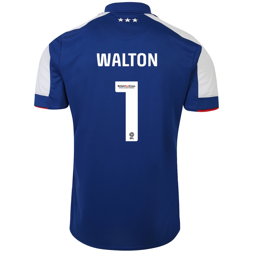 Heren Christian Walton #1 Blauw Thuisshirt Thuistenue 2023/24 T-Shirt