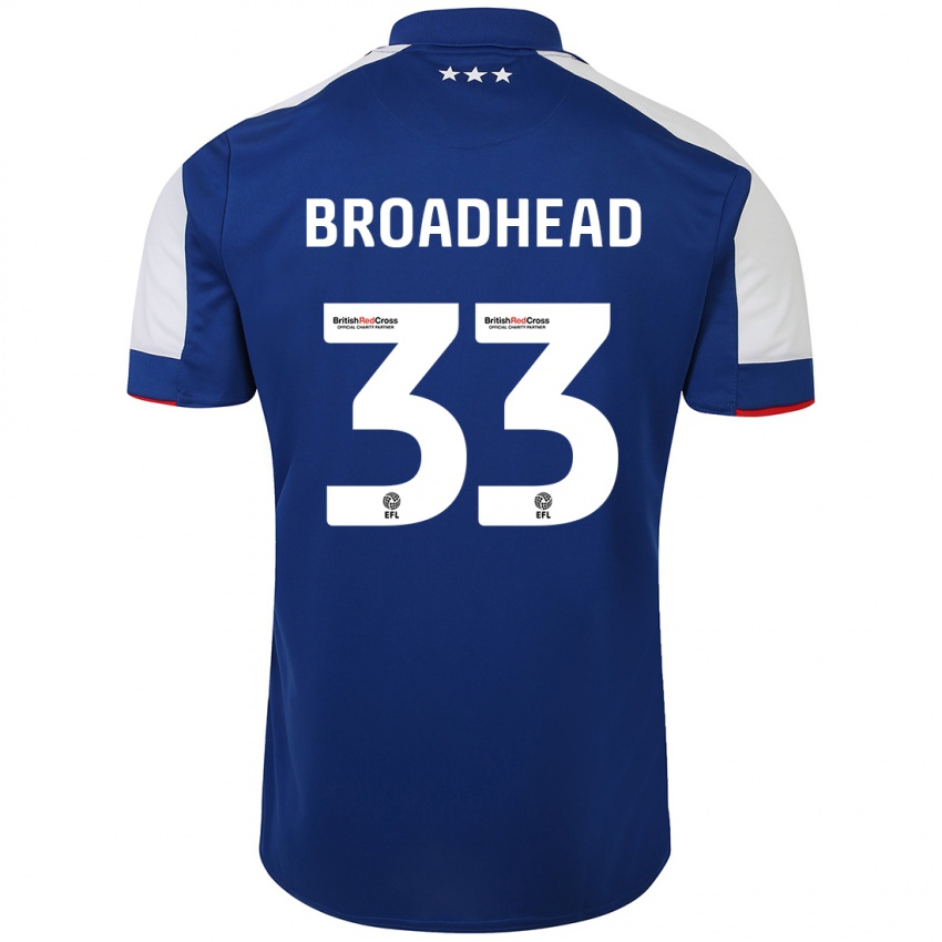 Heren Nathan Broadhead #33 Blauw Thuisshirt Thuistenue 2023/24 T-Shirt