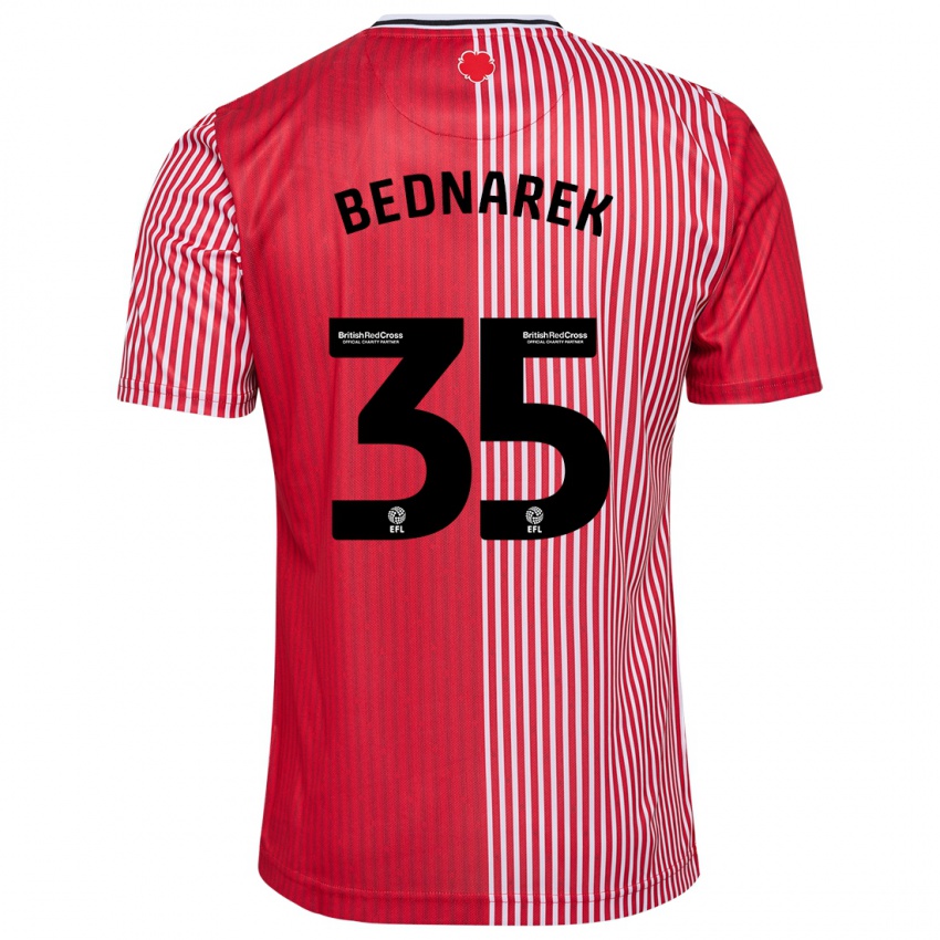 Heren Jan Bednarek #35 Rood Thuisshirt Thuistenue 2023/24 T-Shirt