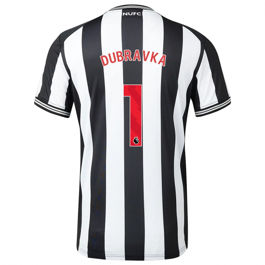 Heren Martin Dubravka #1 Zwart Wit Thuisshirt Thuistenue 2023/24 T-Shirt