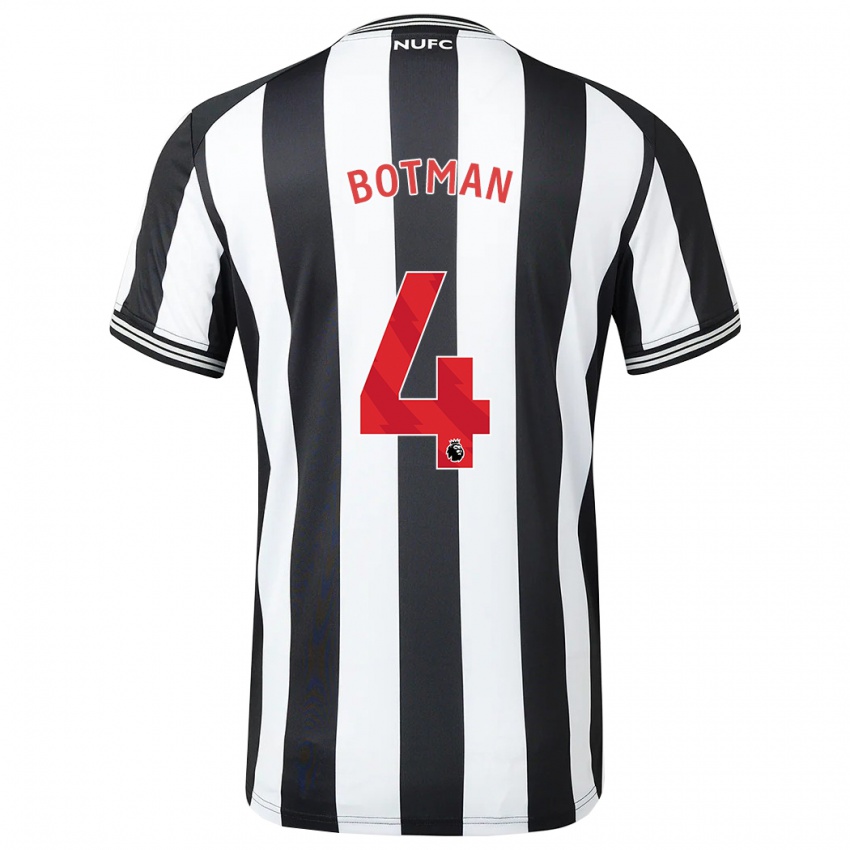 Heren Sven Botman #4 Zwart Wit Thuisshirt Thuistenue 2023/24 T-Shirt