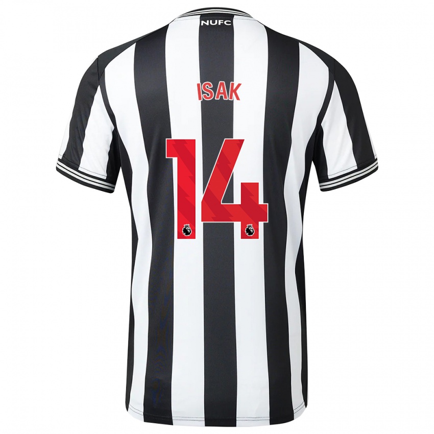 Heren Alexander Isak #14 Zwart Wit Thuisshirt Thuistenue 2023/24 T-Shirt