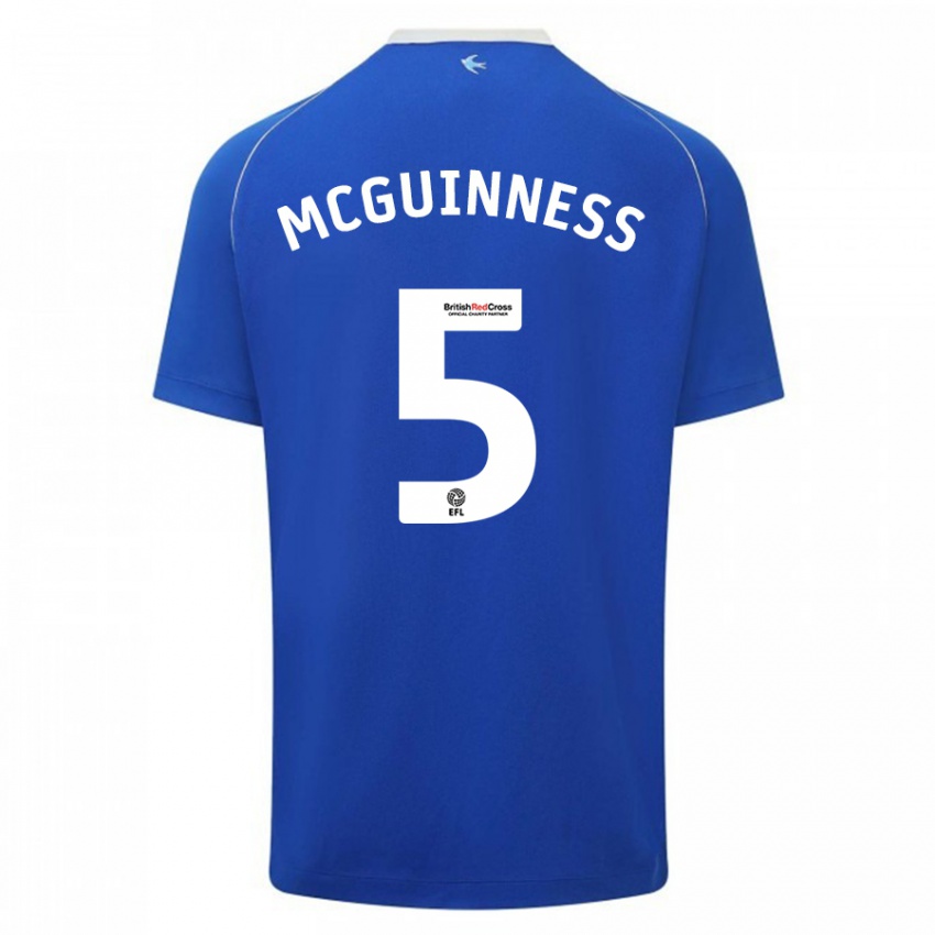 Heren Mark Mcguinness #5 Blauw Thuisshirt Thuistenue 2023/24 T-Shirt