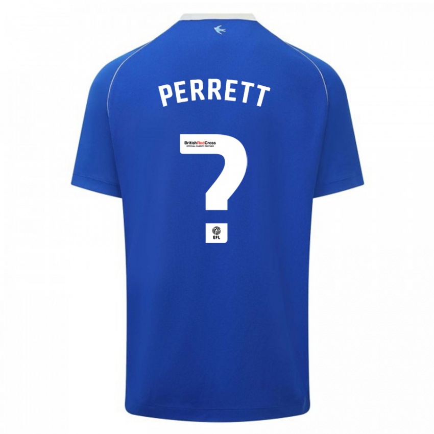 Heren Troy Perrett #0 Blauw Thuisshirt Thuistenue 2023/24 T-Shirt