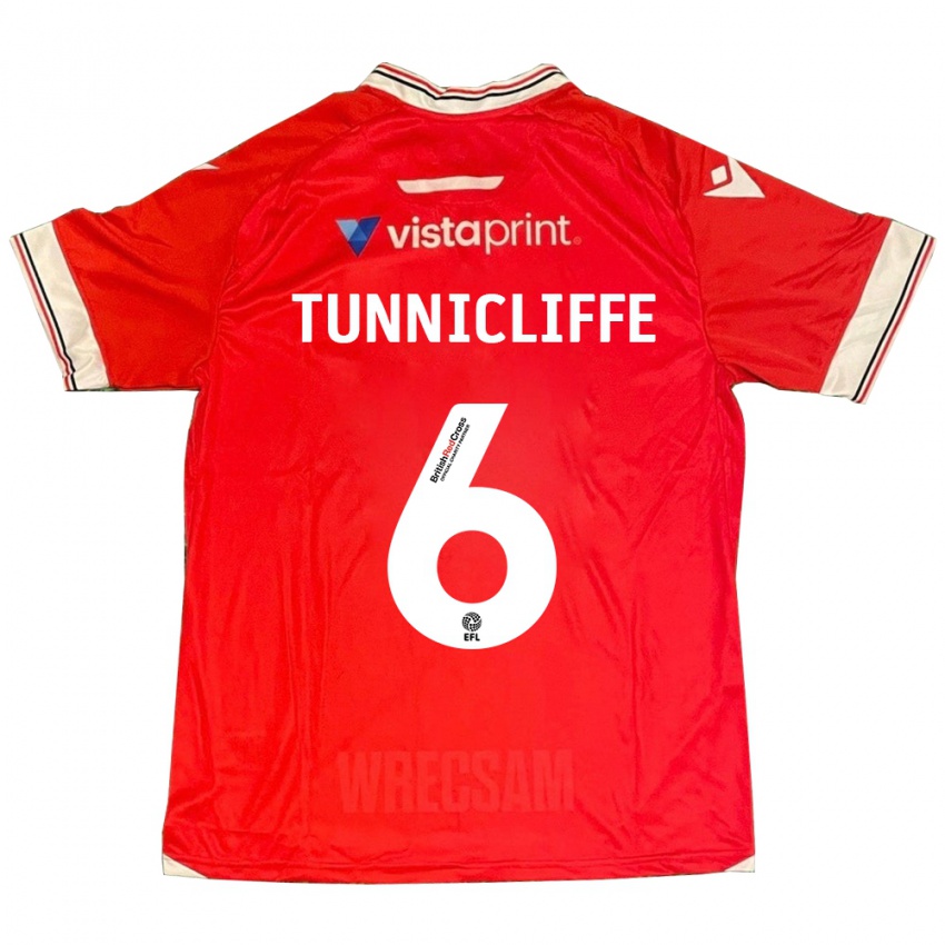 Heren Jordan Tunnicliffe #6 Rood Thuisshirt Thuistenue 2023/24 T-Shirt