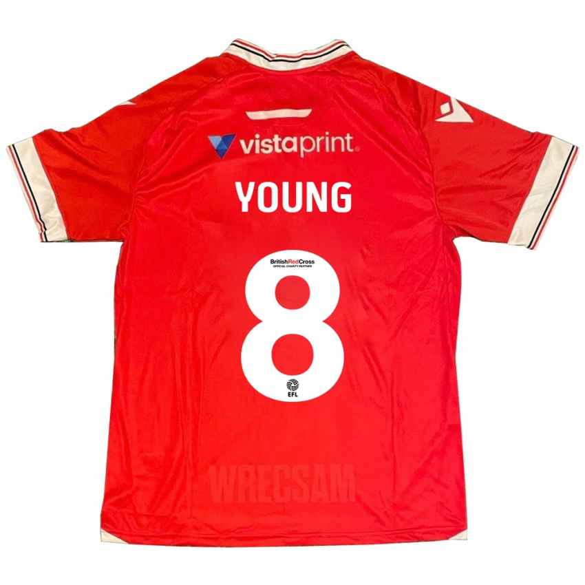 Heren Luke Young #8 Rood Thuisshirt Thuistenue 2023/24 T-Shirt