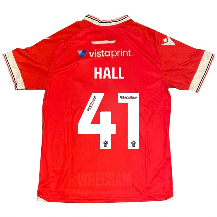 Heren Liam Hall #41 Rood Thuisshirt Thuistenue 2023/24 T-Shirt