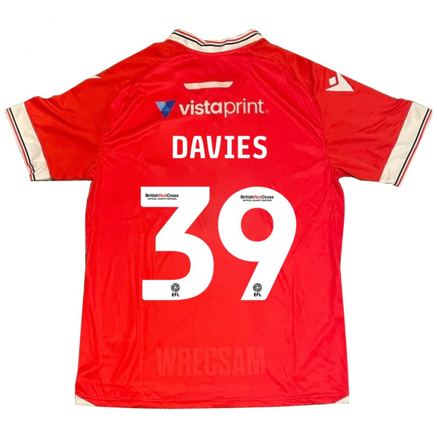 Heren Daniel Davies #39 Rood Thuisshirt Thuistenue 2023/24 T-Shirt