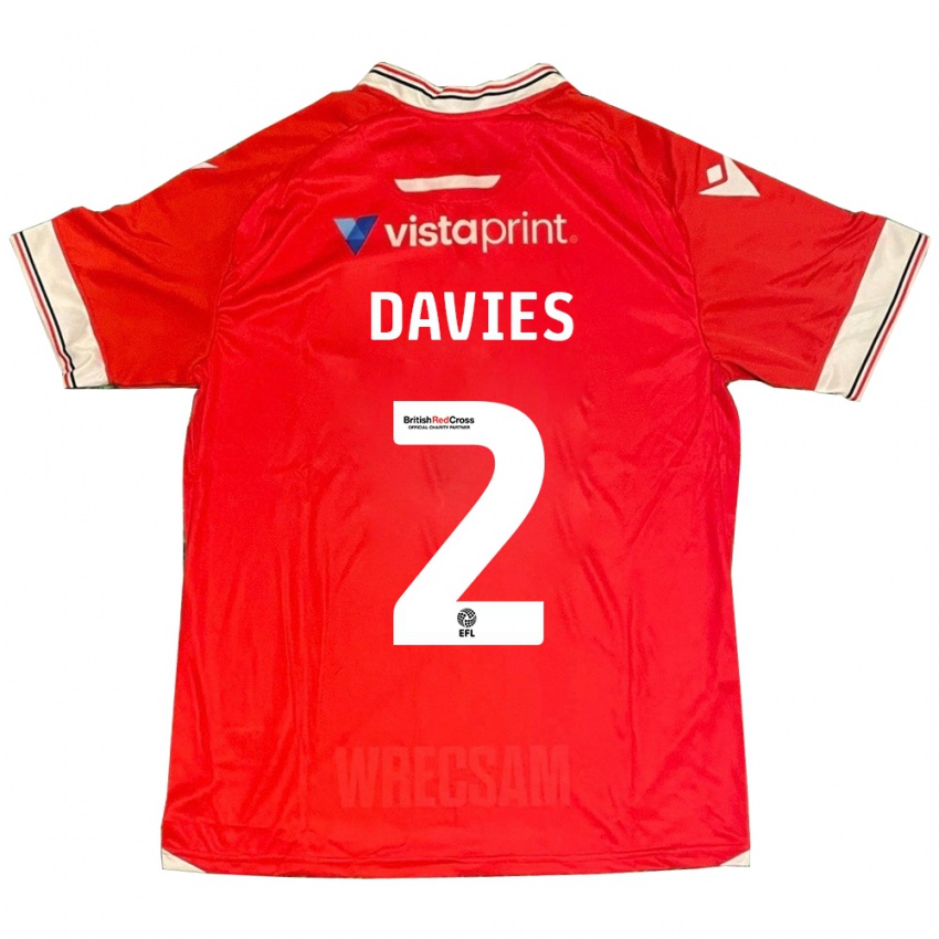 Heren Phoebe Davies #2 Rood Thuisshirt Thuistenue 2023/24 T-Shirt