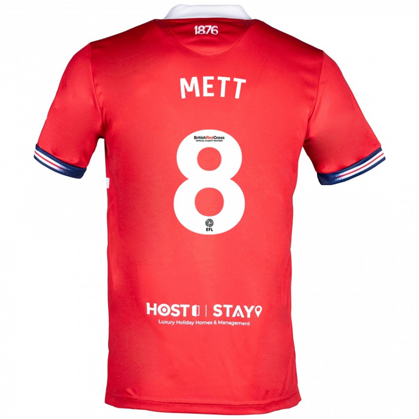 Heren Jessica Mett #8 Rood Thuisshirt Thuistenue 2023/24 T-Shirt