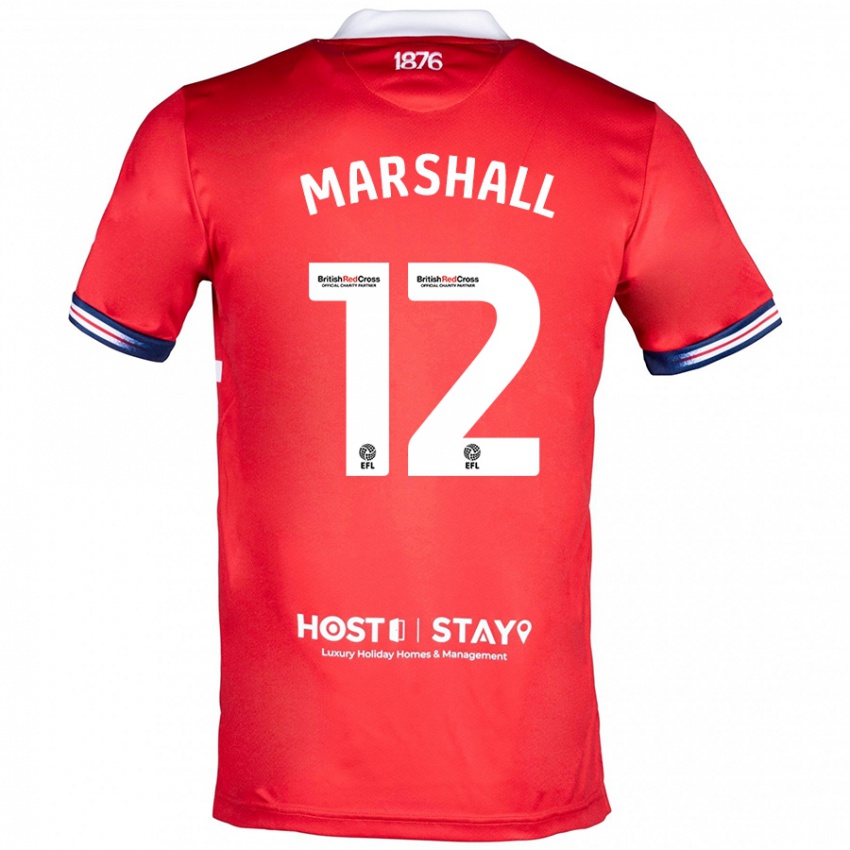 Heren Eve Marshall #12 Rood Thuisshirt Thuistenue 2023/24 T-Shirt