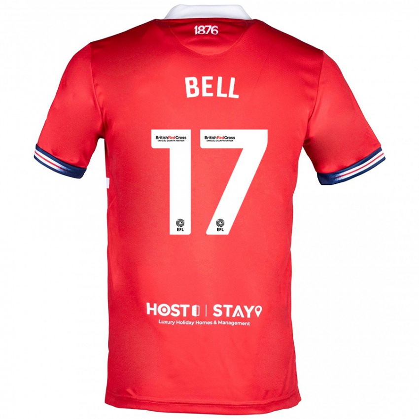 Heren Millie Bell #17 Rood Thuisshirt Thuistenue 2023/24 T-Shirt