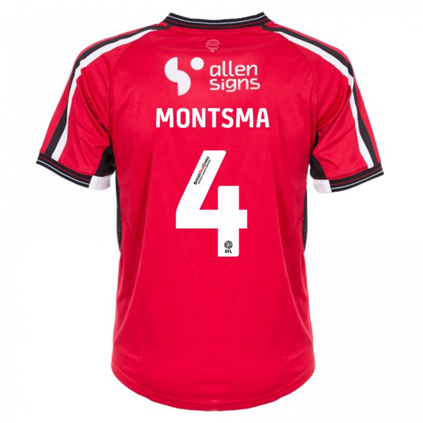 Heren Lewis Montsma #4 Rood Thuisshirt Thuistenue 2023/24 T-Shirt