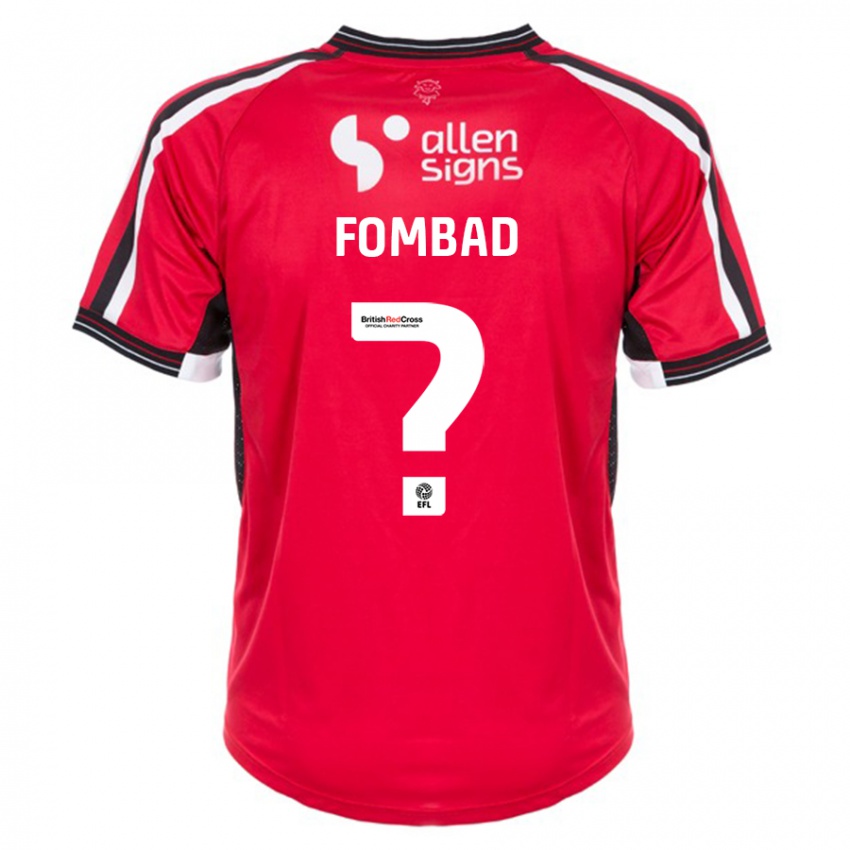 Heren Kelly Fombad #0 Rood Thuisshirt Thuistenue 2023/24 T-Shirt