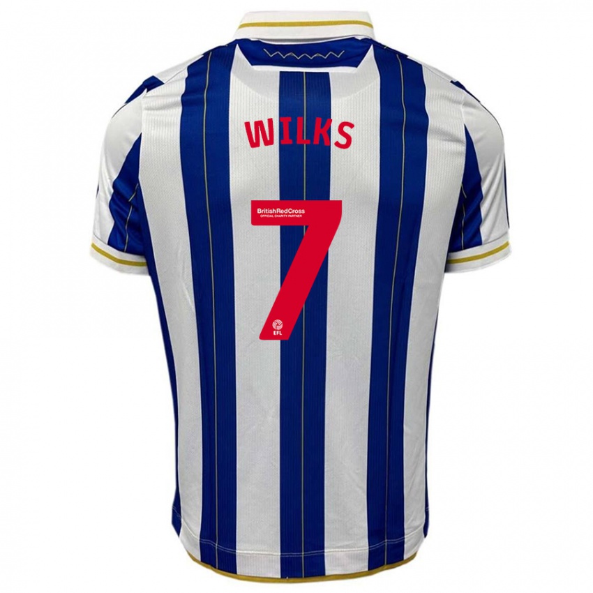 Heren Mallik Wilks #7 Blauw Wit Thuisshirt Thuistenue 2023/24 T-Shirt