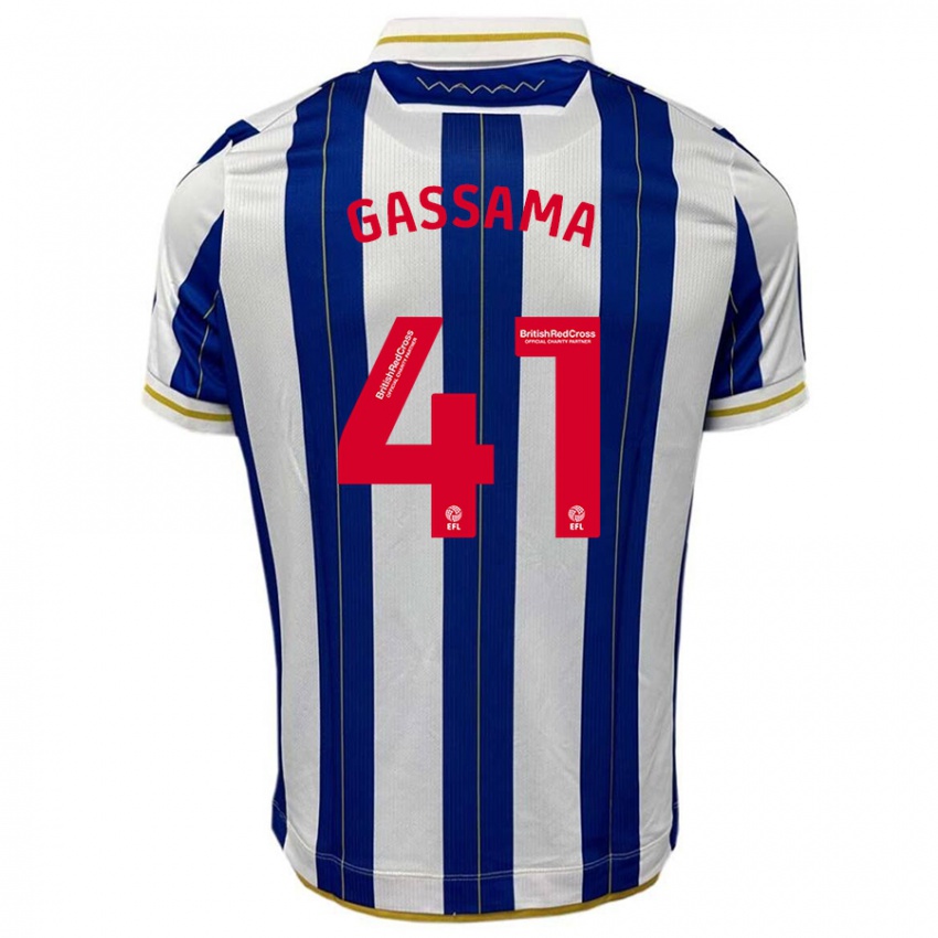 Heren Djeidi Gassama #41 Blauw Wit Thuisshirt Thuistenue 2023/24 T-Shirt