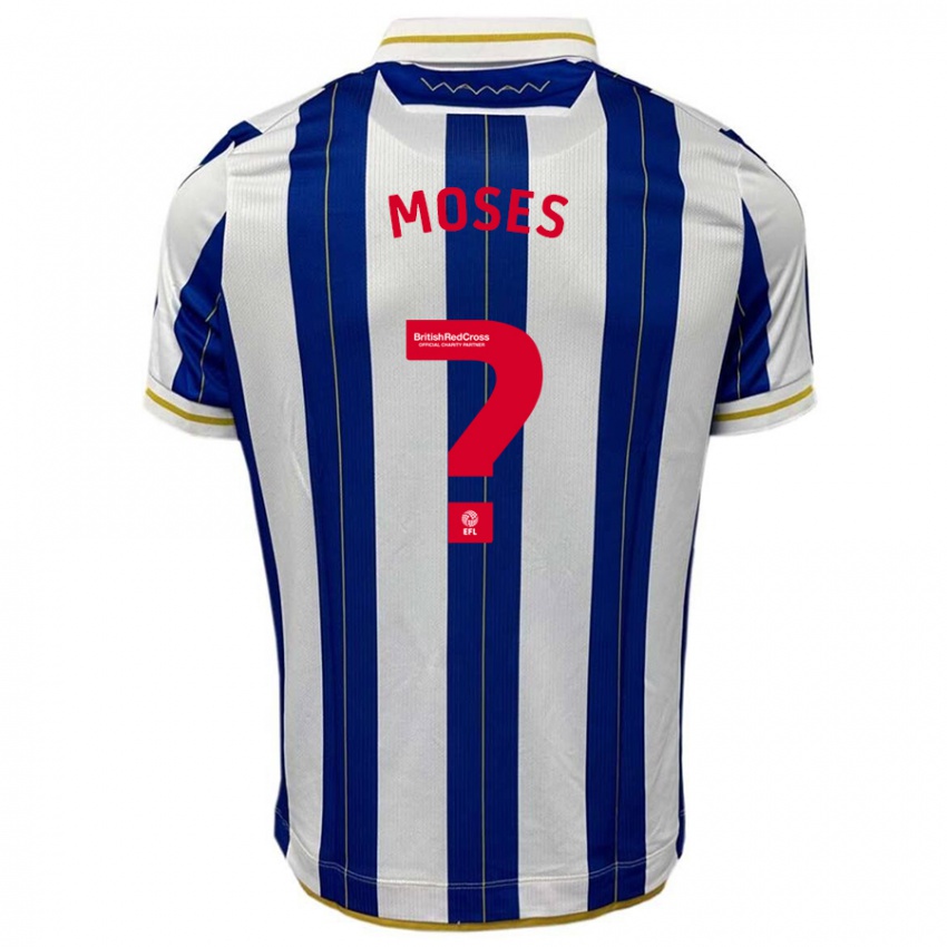 Heren Devlan Moses #0 Blauw Wit Thuisshirt Thuistenue 2023/24 T-Shirt