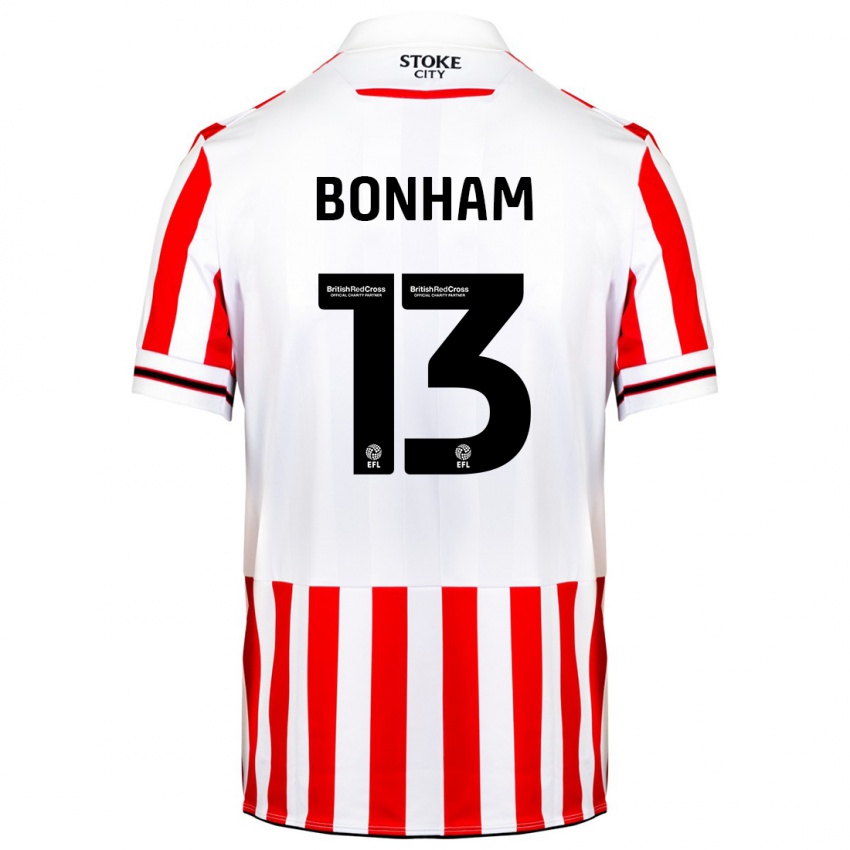 Heren Jack Bonham #13 Rood Wit Thuisshirt Thuistenue 2023/24 T-Shirt