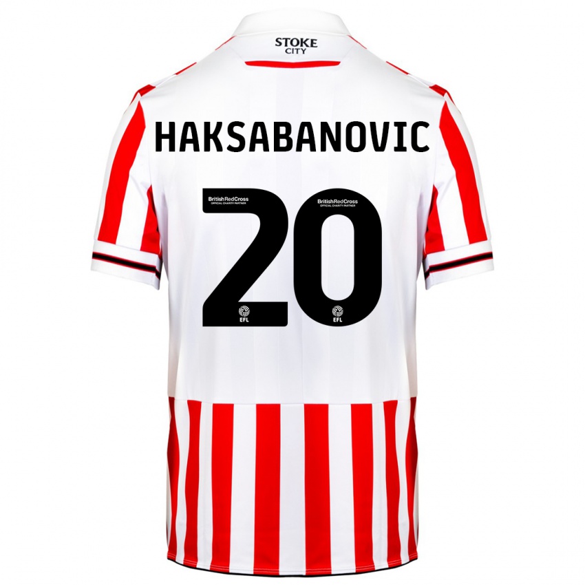 Heren Sead Hakšabanović #20 Rood Wit Thuisshirt Thuistenue 2023/24 T-Shirt