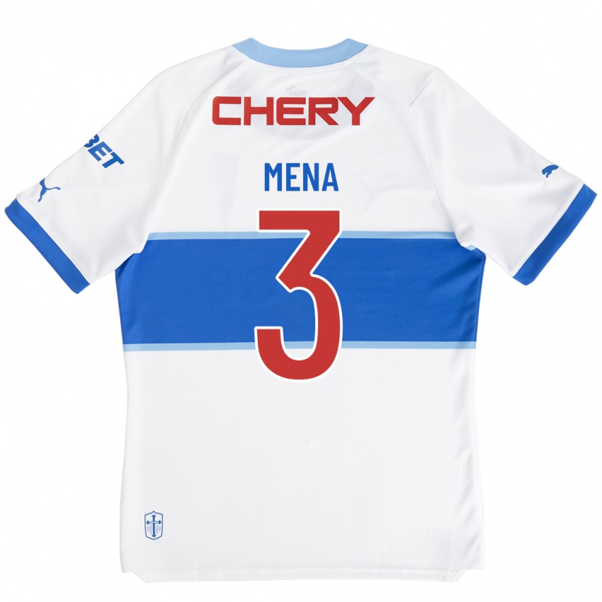 Heren Eugenio Mena #3 Wit Thuisshirt Thuistenue 2023/24 T-Shirt