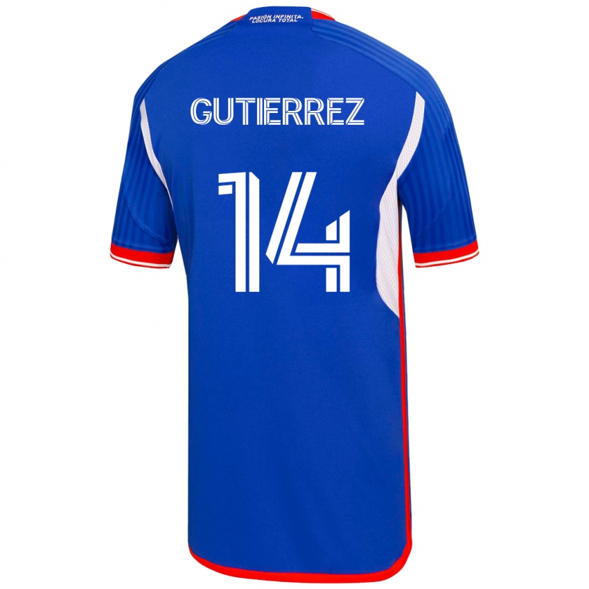 Heren Ana Gutiérrez #14 Blauw Thuisshirt Thuistenue 2023/24 T-Shirt