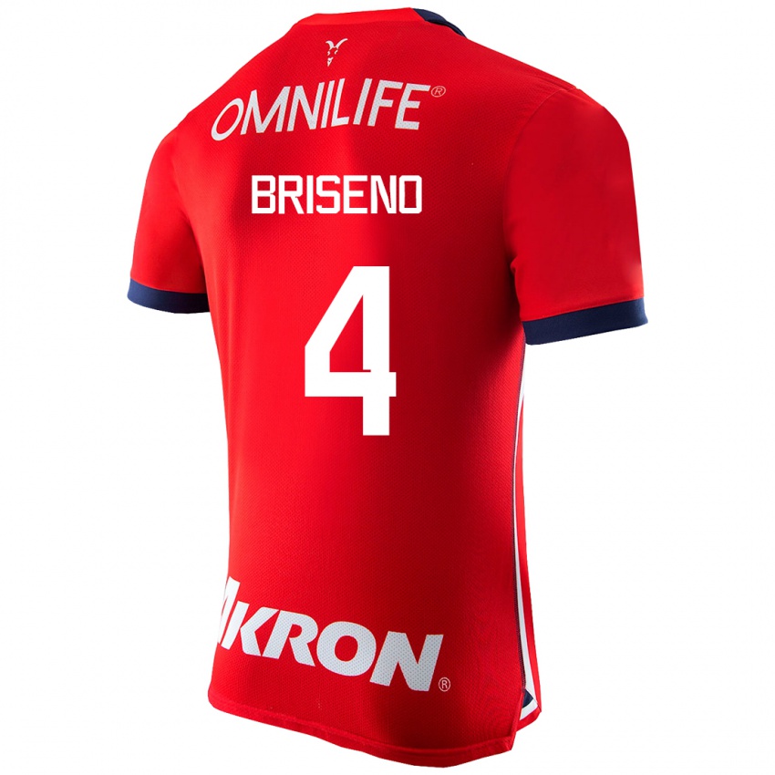 Heren Antonio Briseño #4 Rood Thuisshirt Thuistenue 2023/24 T-Shirt