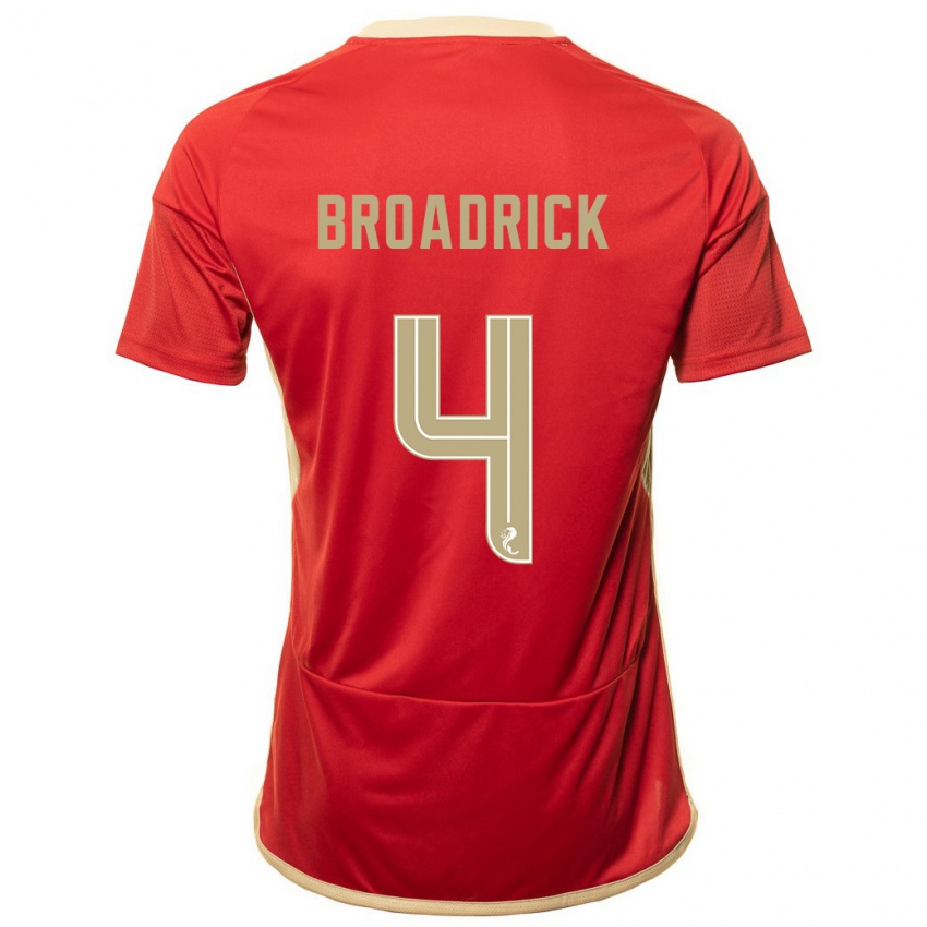 Heren Jessica Broadrick #4 Rood Thuisshirt Thuistenue 2023/24 T-Shirt