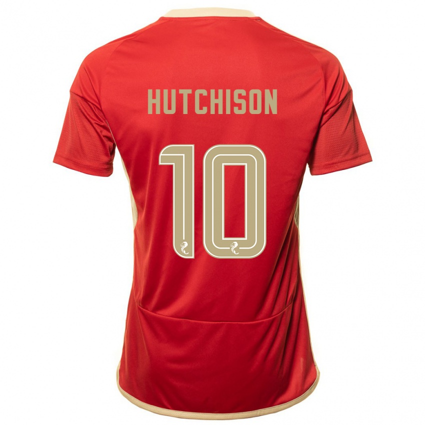 Heren Bayley Hutchison #10 Rood Thuisshirt Thuistenue 2023/24 T-Shirt