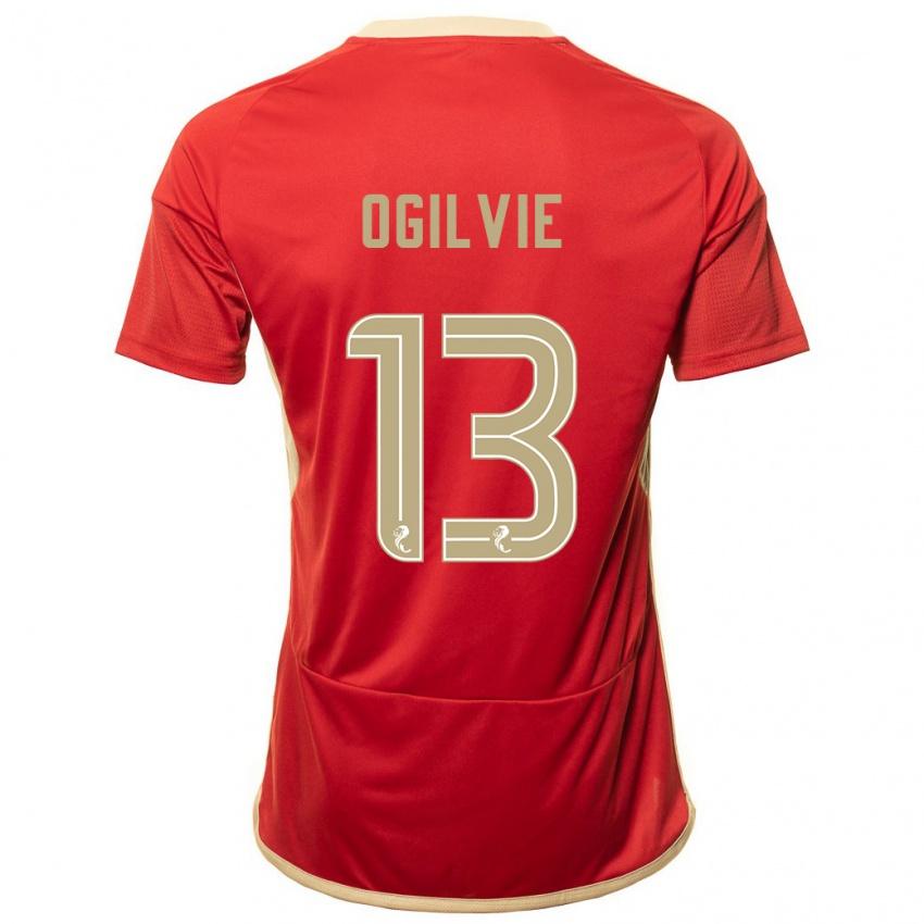 Heren Francesca Ogilvie #13 Rood Thuisshirt Thuistenue 2023/24 T-Shirt