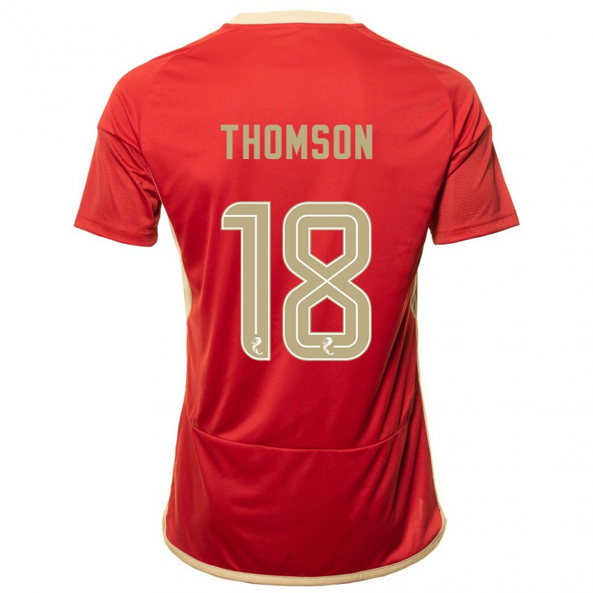 Heren Eva Thomson #18 Rood Thuisshirt Thuistenue 2023/24 T-Shirt