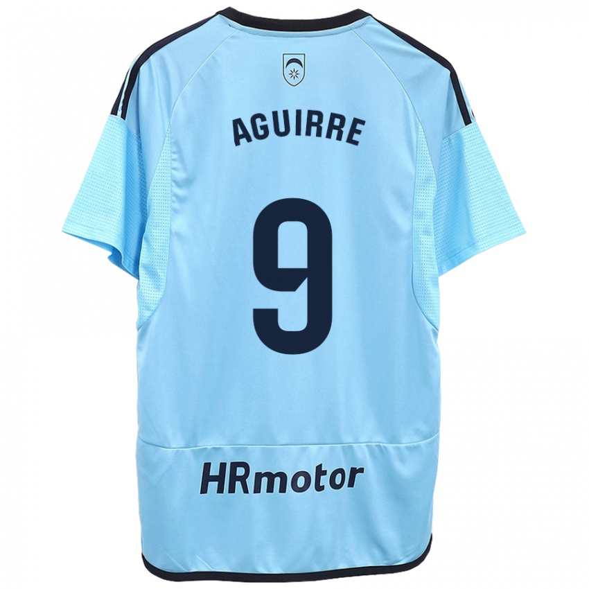 Heren Jorge Aguirre #9 Blauw Uitshirt Uittenue 2023/24 T-Shirt