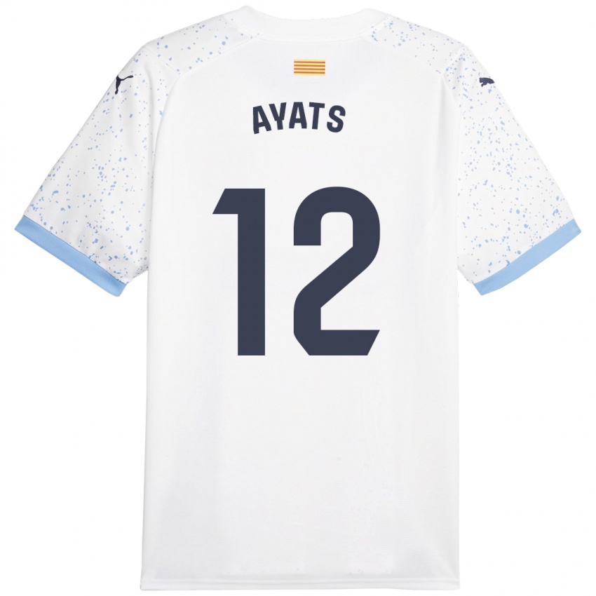 Heren Mònica Ayats #12 Wit Uitshirt Uittenue 2023/24 T-Shirt