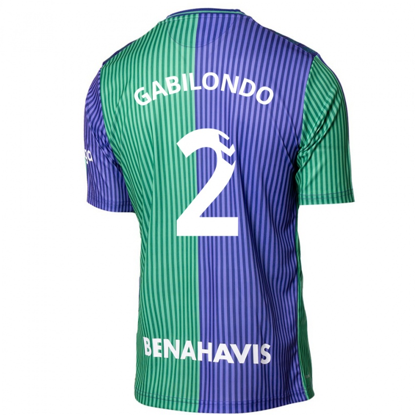 Heren Jokin Gabilondo #2 Groen Blauw Uitshirt Uittenue 2023/24 T-Shirt