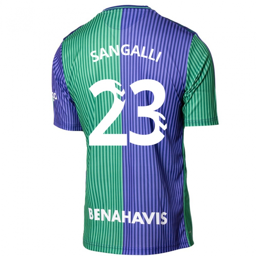 Heren Luca Sangalli #23 Groen Blauw Uitshirt Uittenue 2023/24 T-Shirt