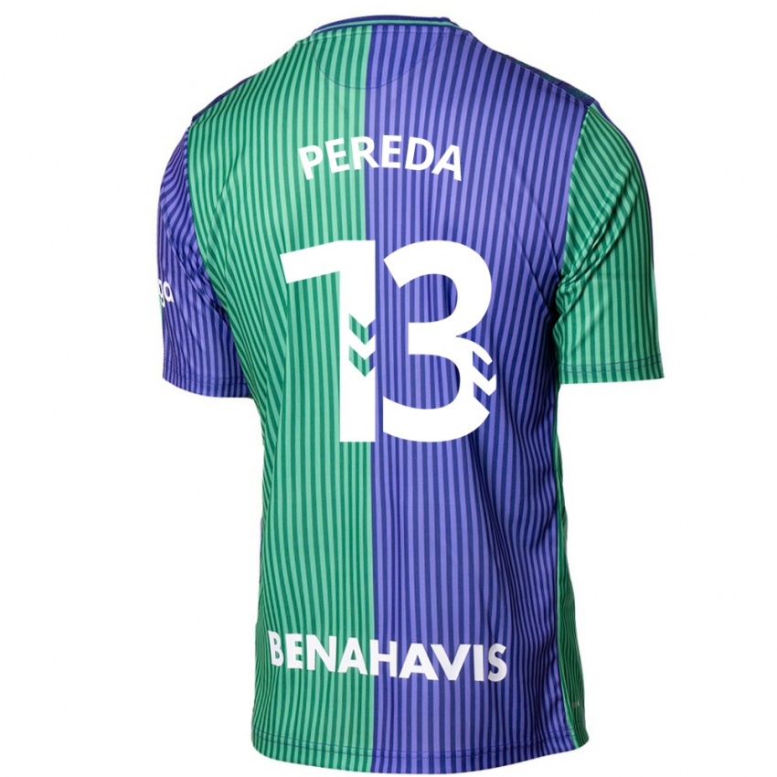 Heren Adrián Pereda #13 Groen Blauw Uitshirt Uittenue 2023/24 T-Shirt