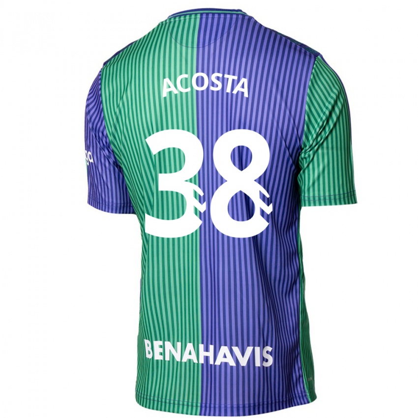 Heren Judith Acosta #38 Groen Blauw Uitshirt Uittenue 2023/24 T-Shirt