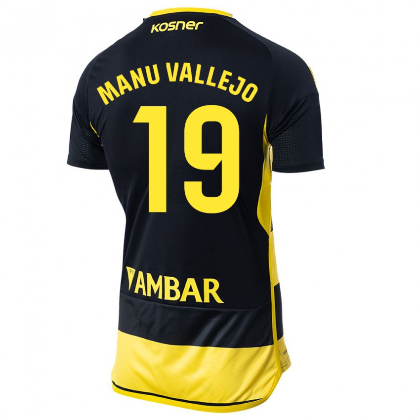 Heren Manu Vallejo #19 Zwart Geel Uitshirt Uittenue 2023/24 T-Shirt