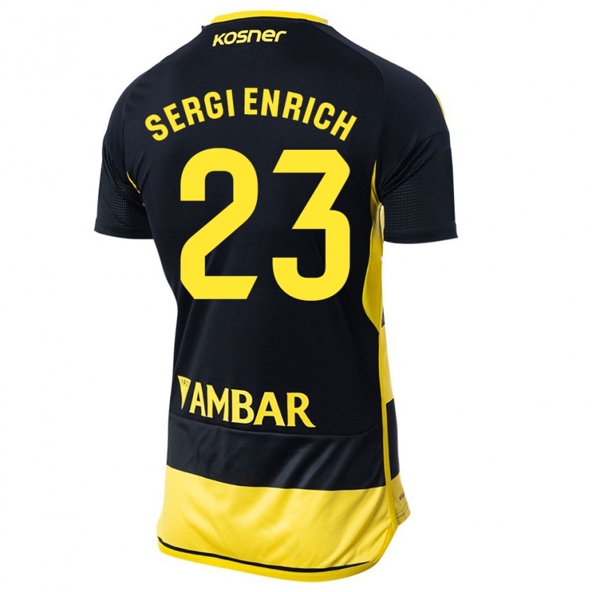 Heren Sergi Enrich #23 Zwart Geel Uitshirt Uittenue 2023/24 T-Shirt