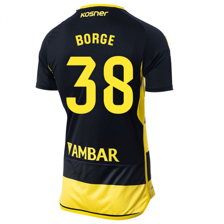 Heren Andrés Borge #38 Zwart Geel Uitshirt Uittenue 2023/24 T-Shirt